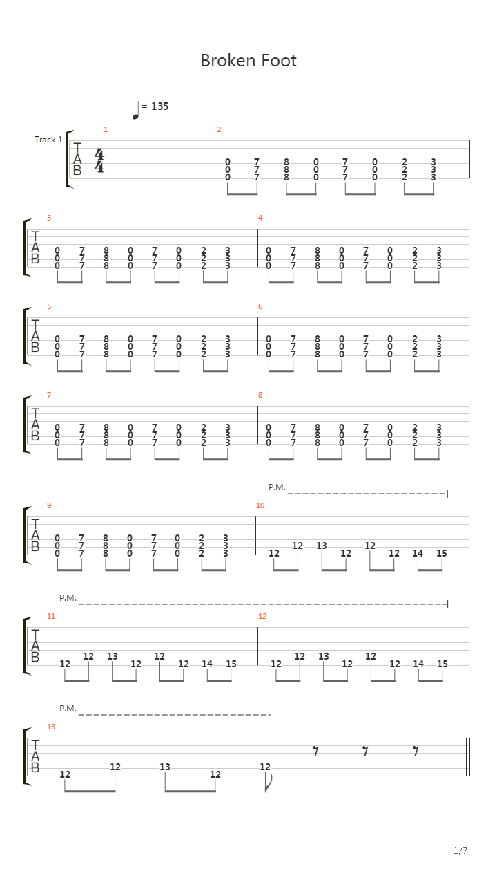 Broken Foot吉他谱