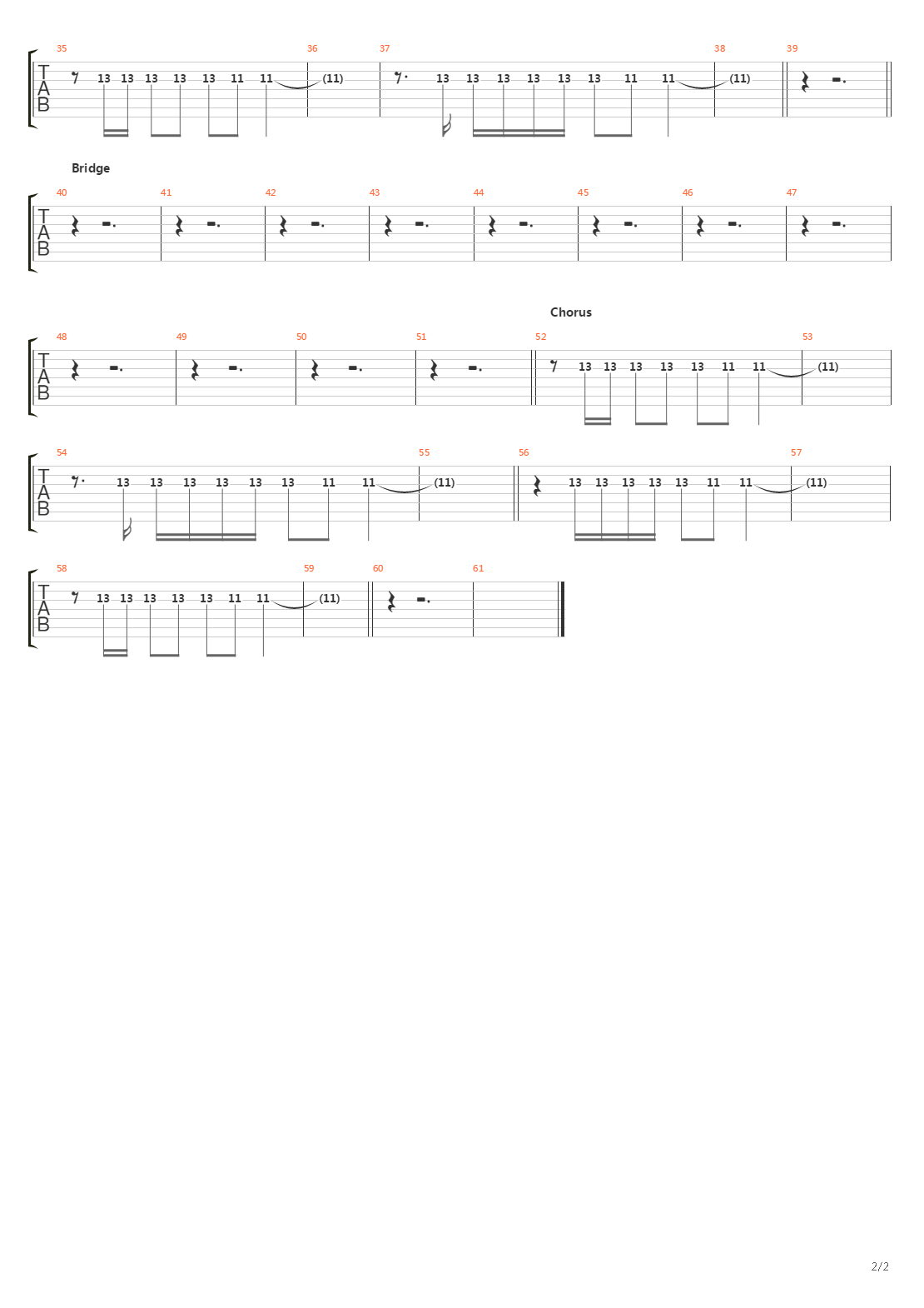 One Step Closer吉他谱