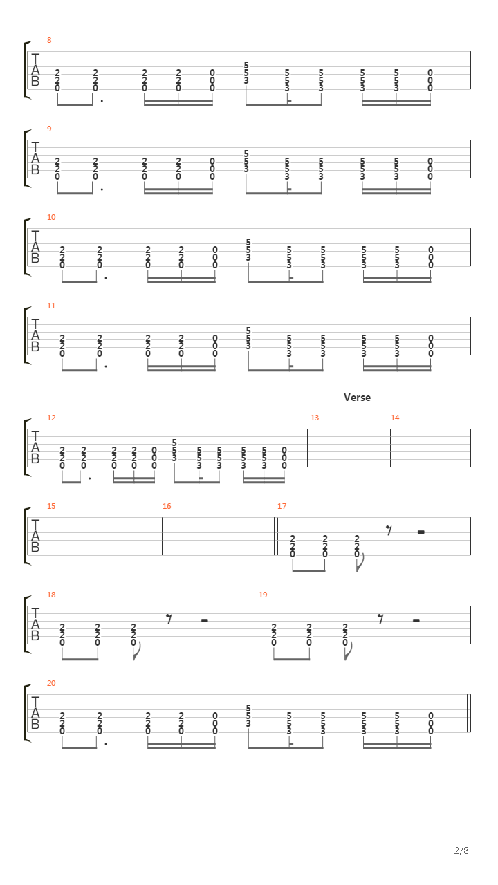 War吉他谱