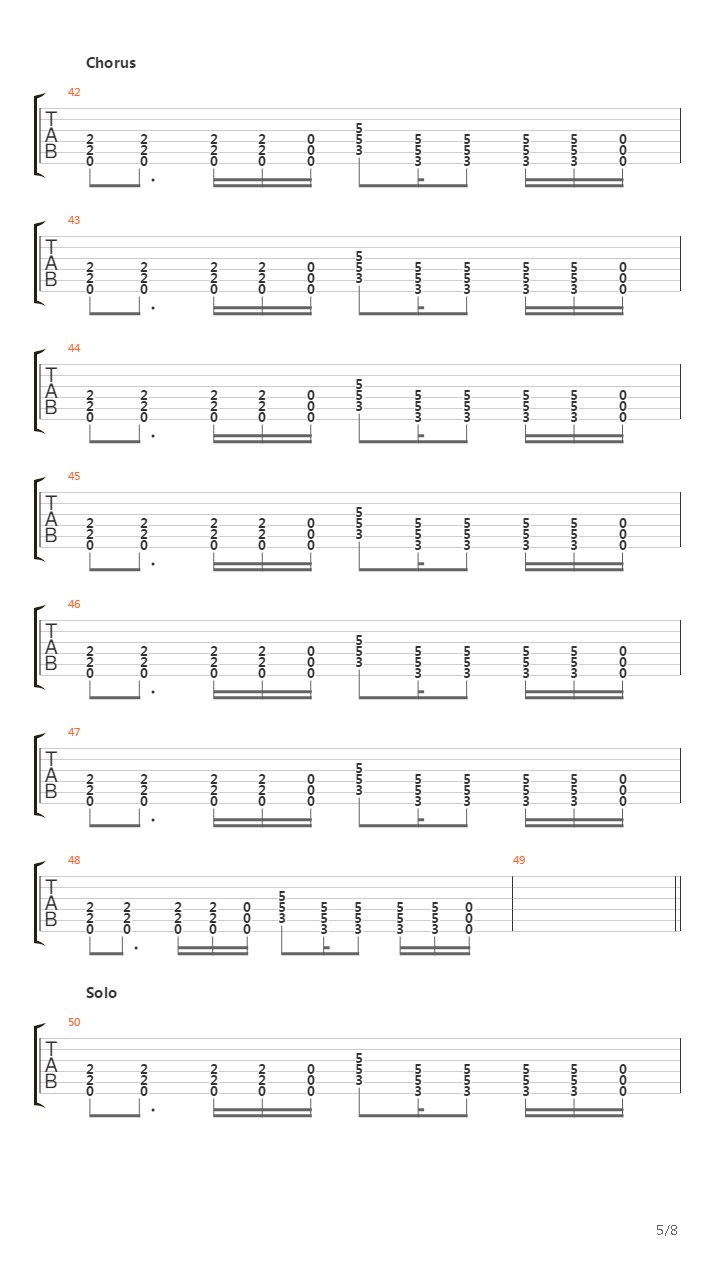 War吉他谱