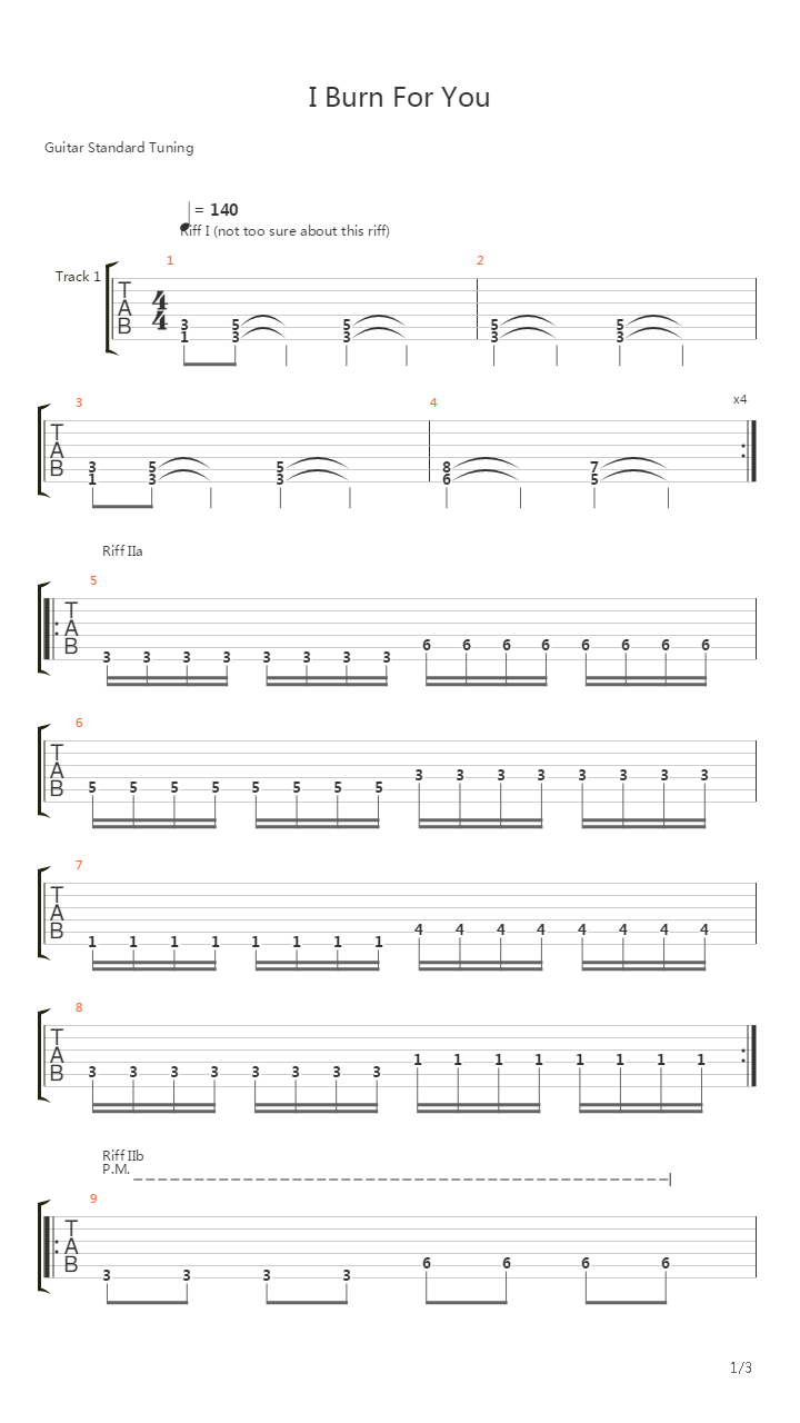 I Burn For You吉他谱