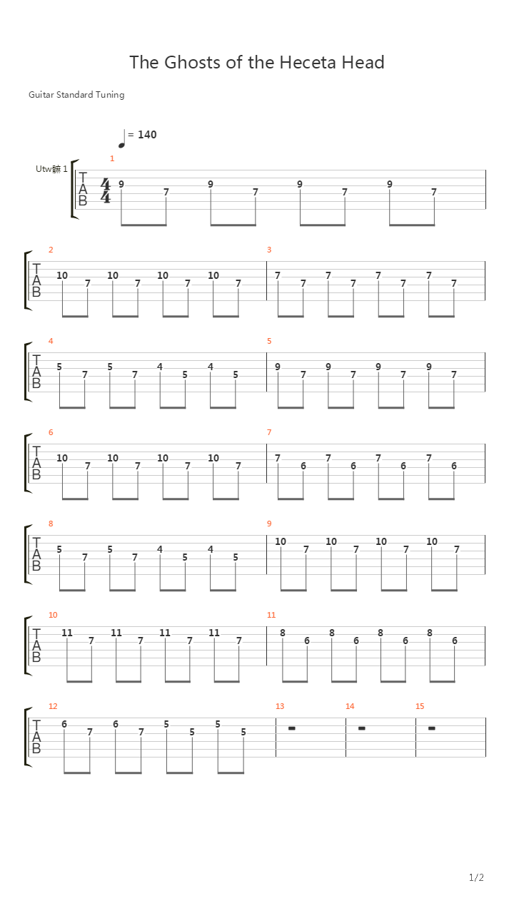 The Ghosts Of The Heceta Head Full吉他谱