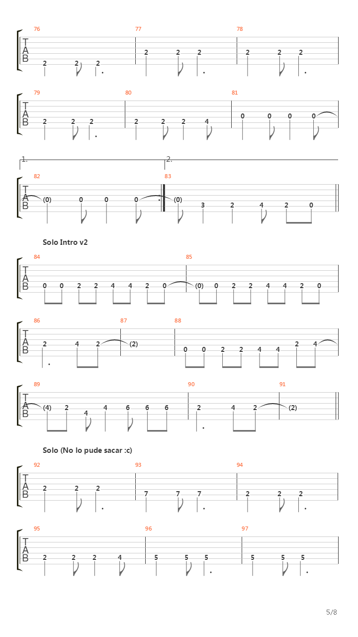 Nada Nuevo Bajo El Sol Guitar吉他谱