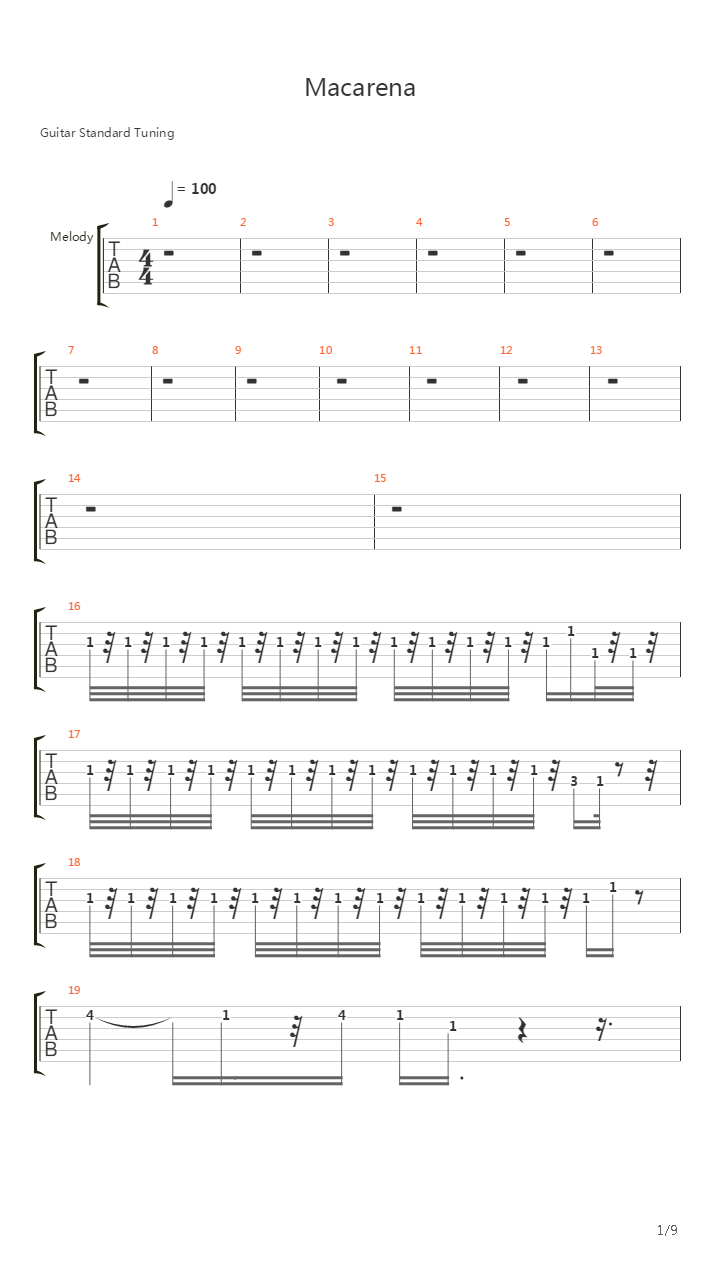 Macarena吉他谱