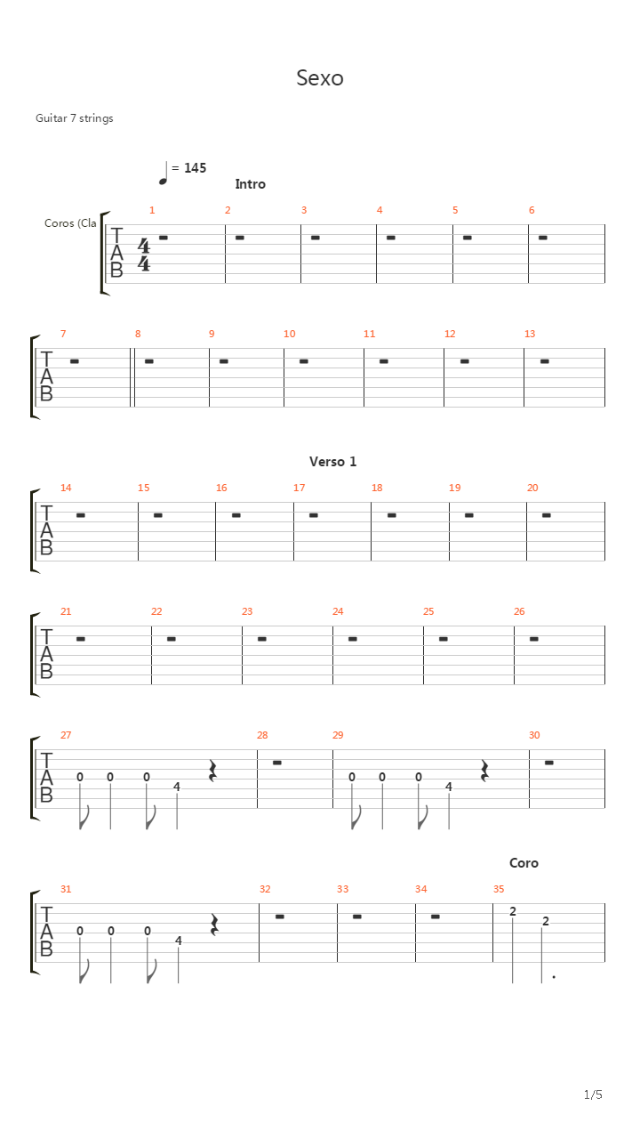 Sexo吉他谱