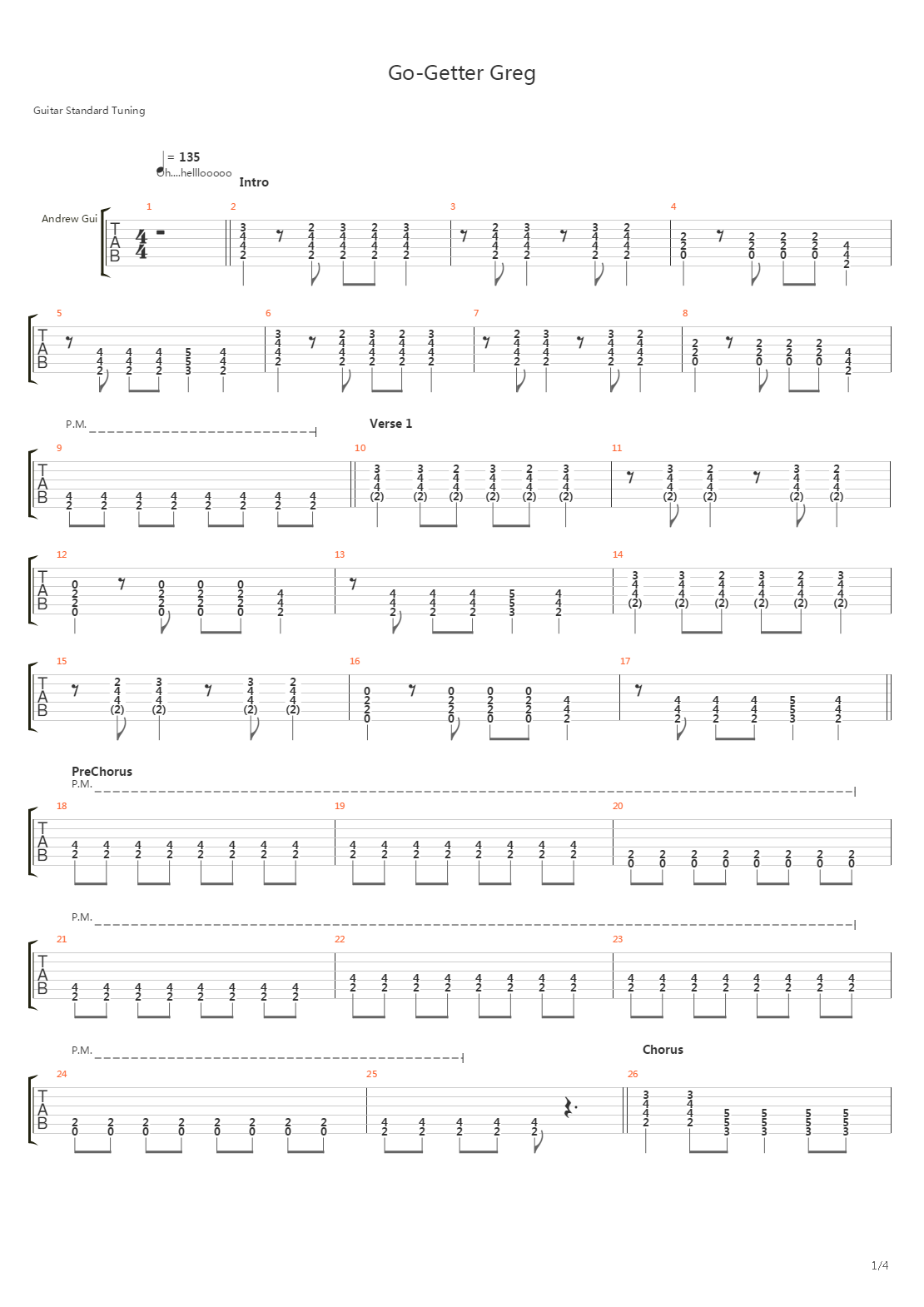 Go-Getter Greg吉他谱