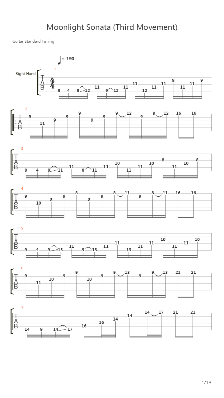 Moonllight Sonata (Third Movement)吉他谱