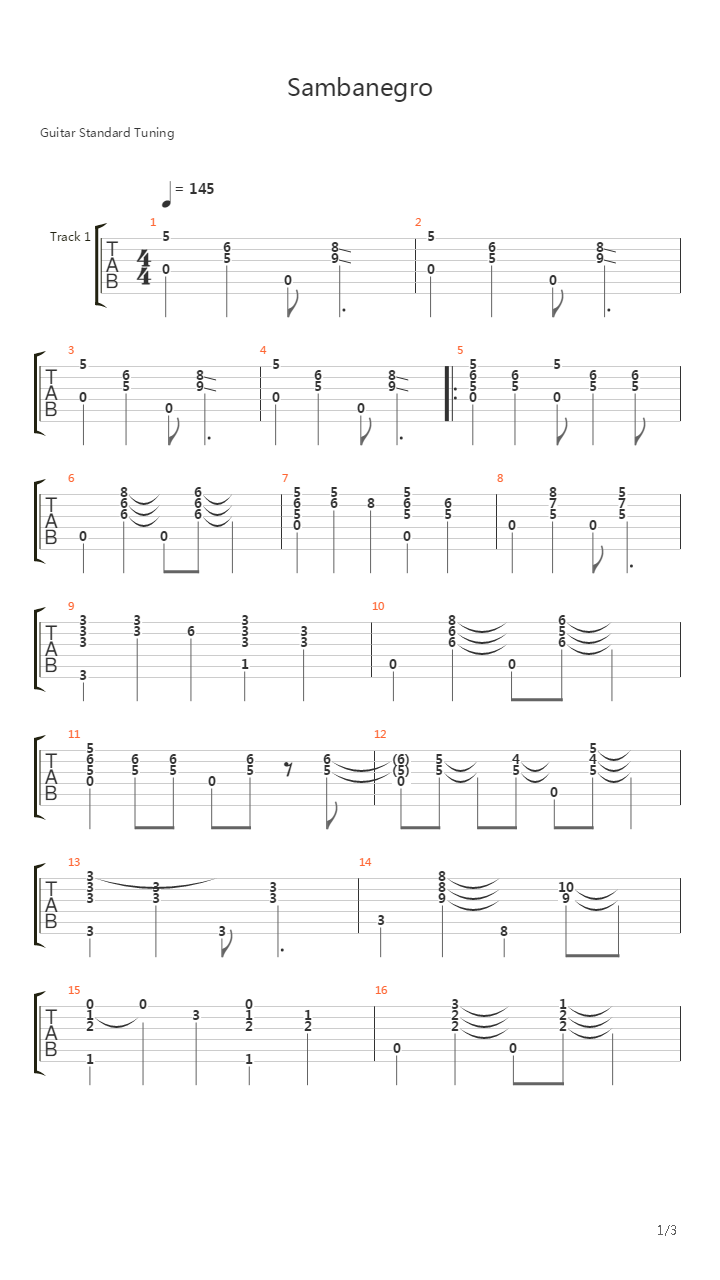 Sambanegro吉他谱