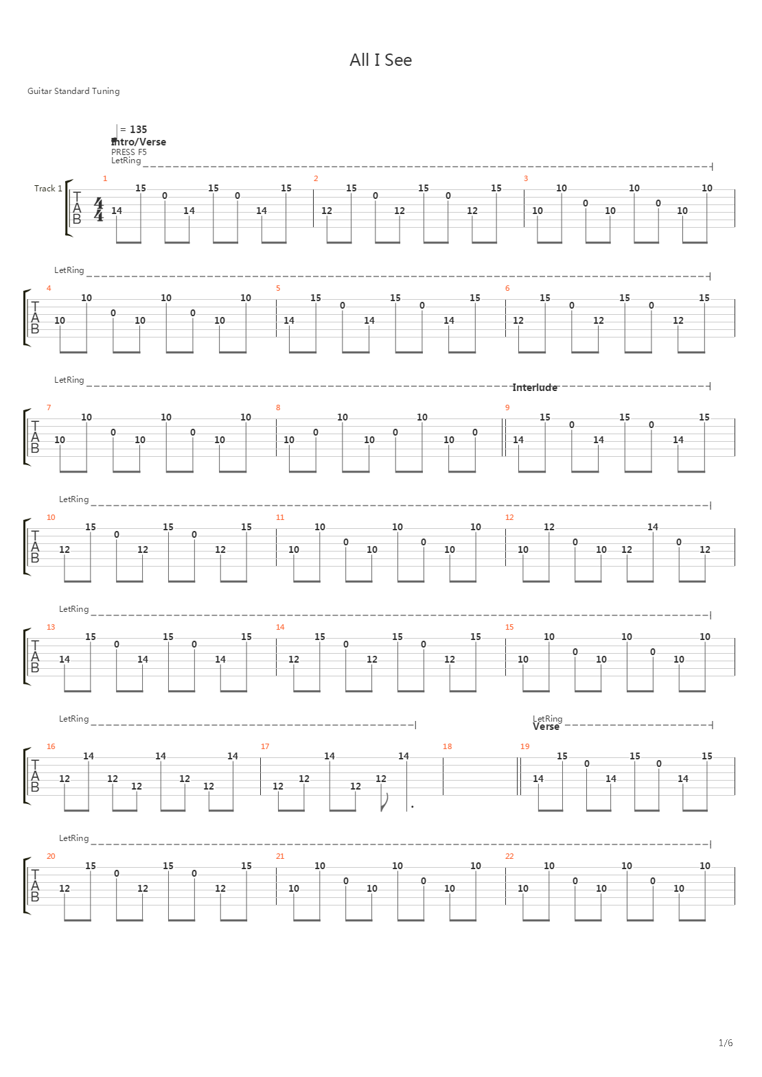 All I See吉他谱