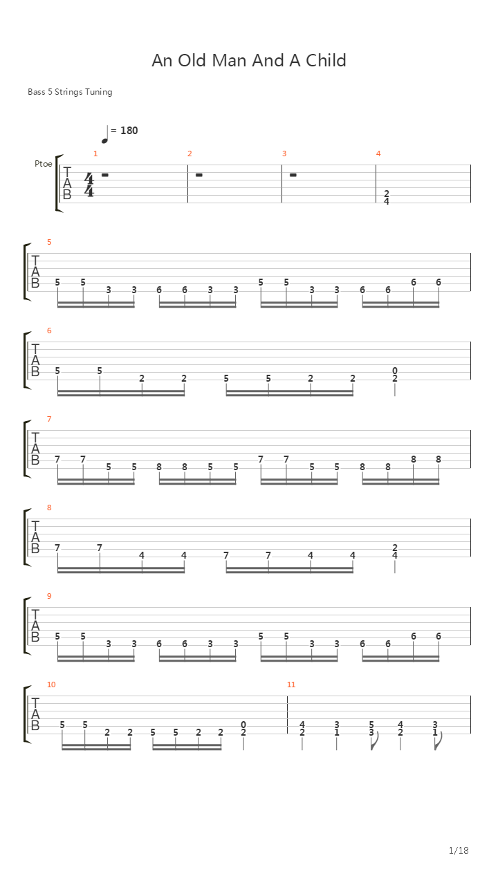 An Old Man And A Child吉他谱