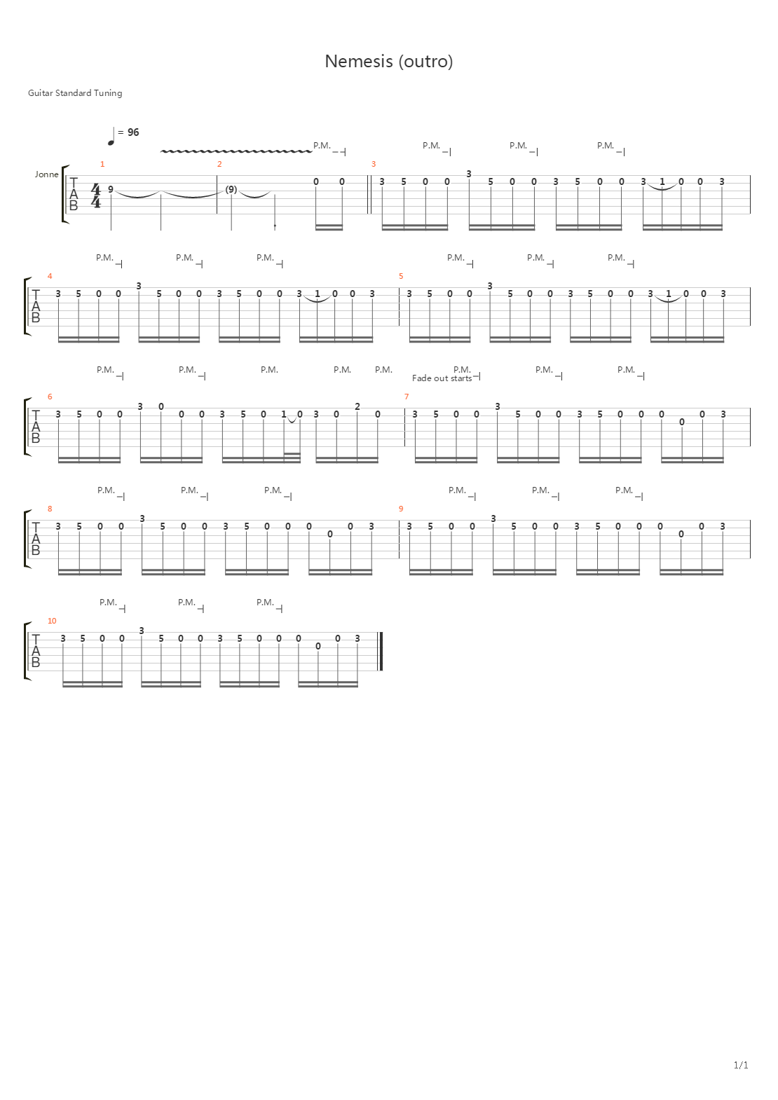 Nemesis Outro吉他谱