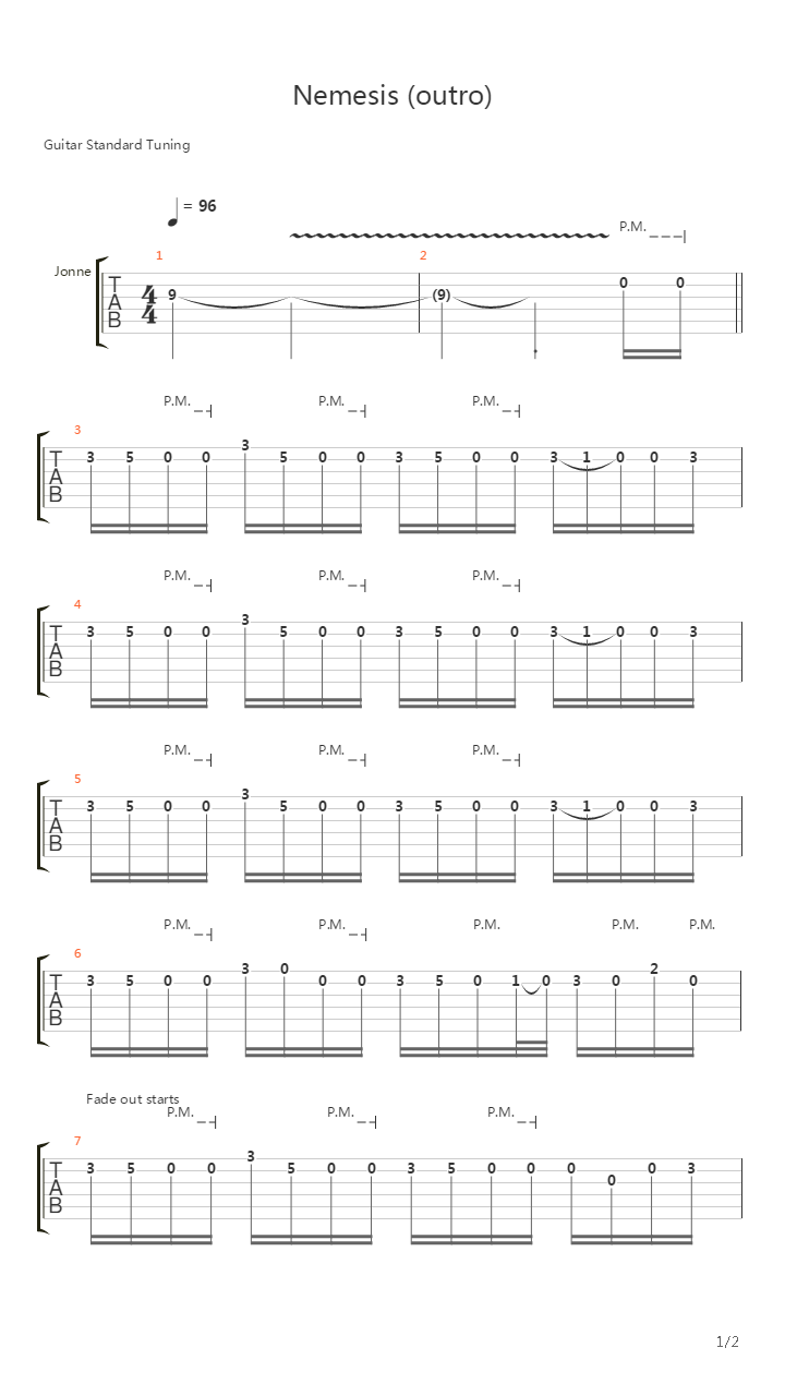 Nemesis Outro吉他谱