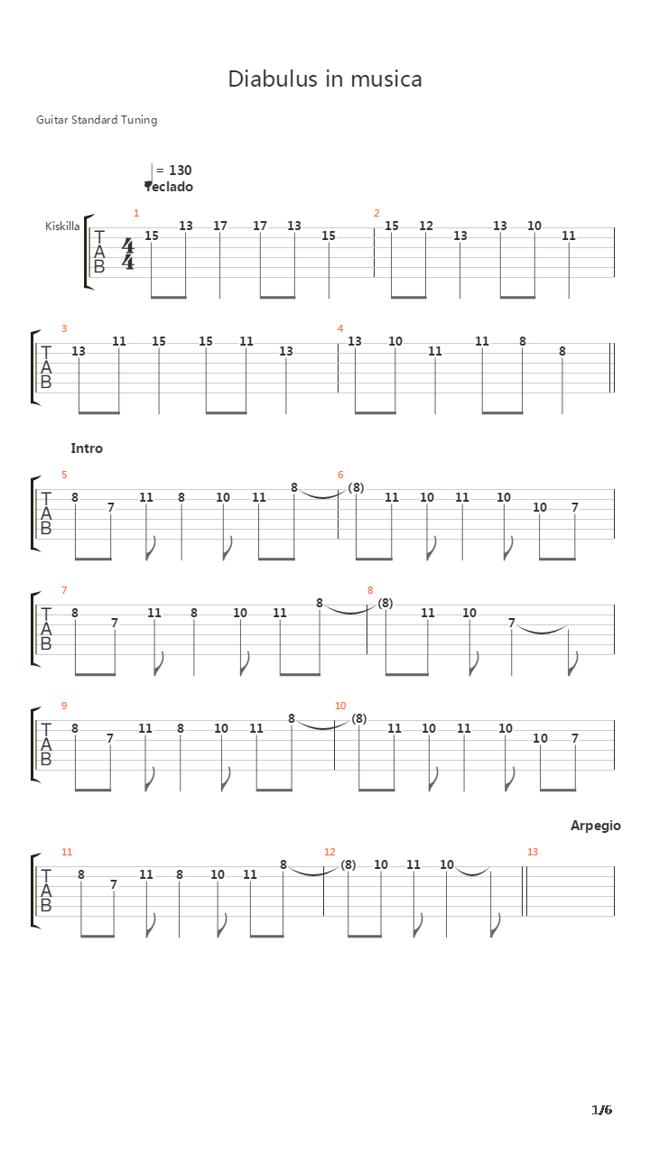 Diabulus In Musica Ver 2吉他谱