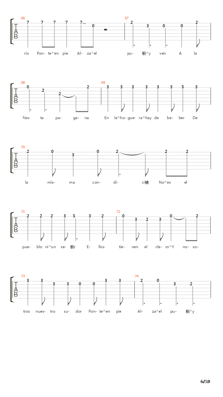 Fiesta Pagana吉他谱