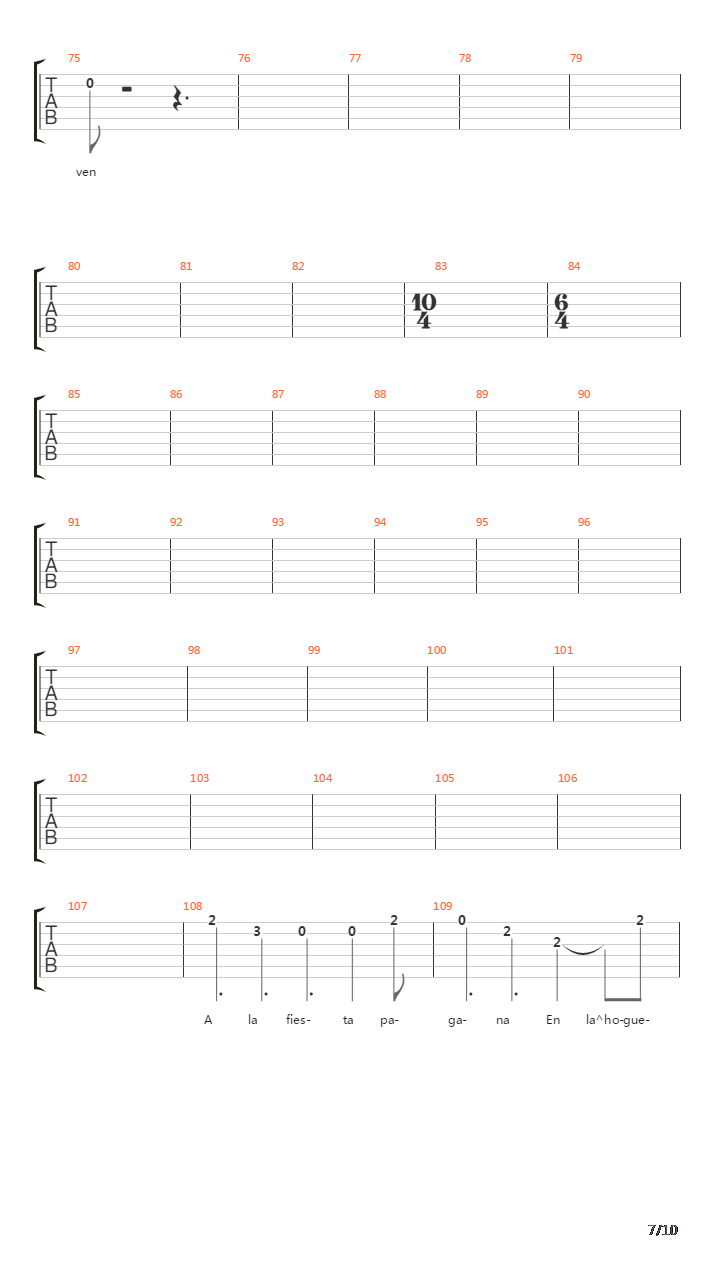 Fiesta Pagana吉他谱