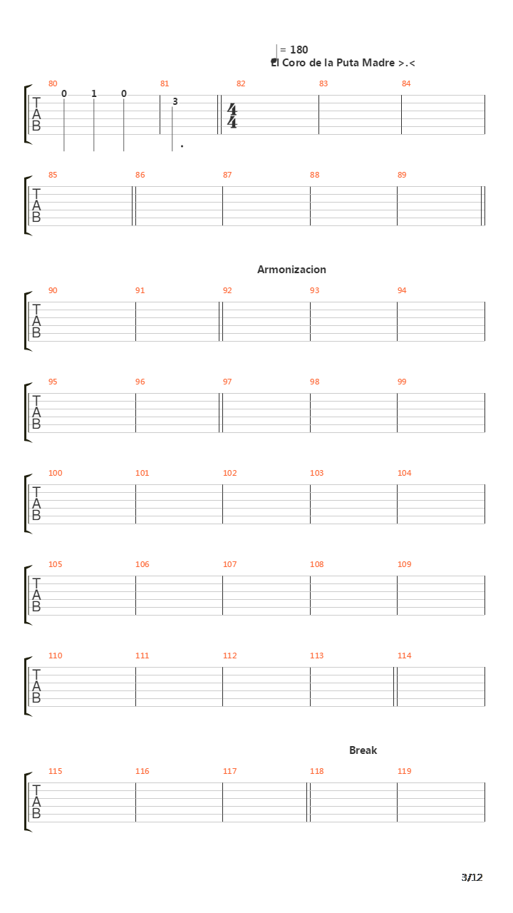 La Cantata Del Diablo Parte 1吉他谱