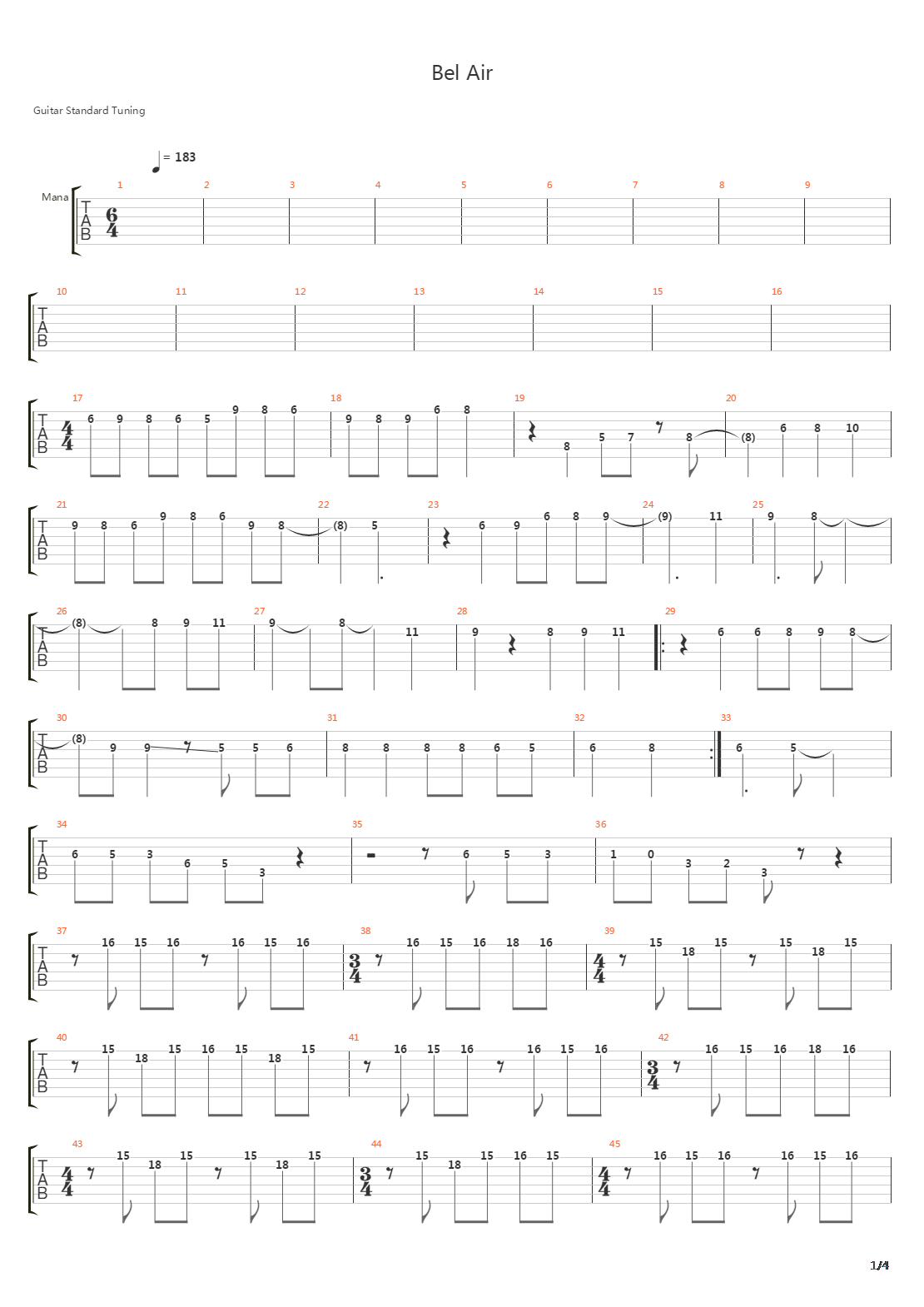 Belair吉他谱