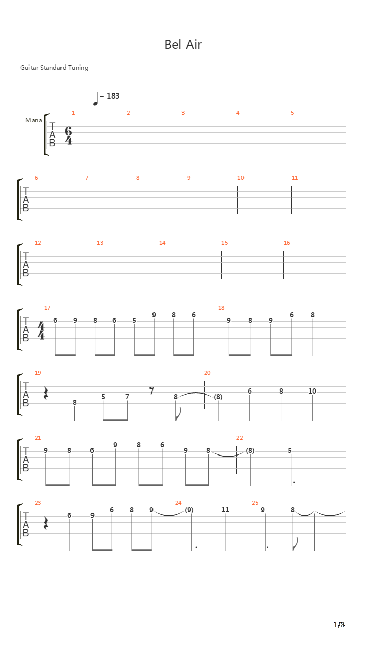 Belair吉他谱