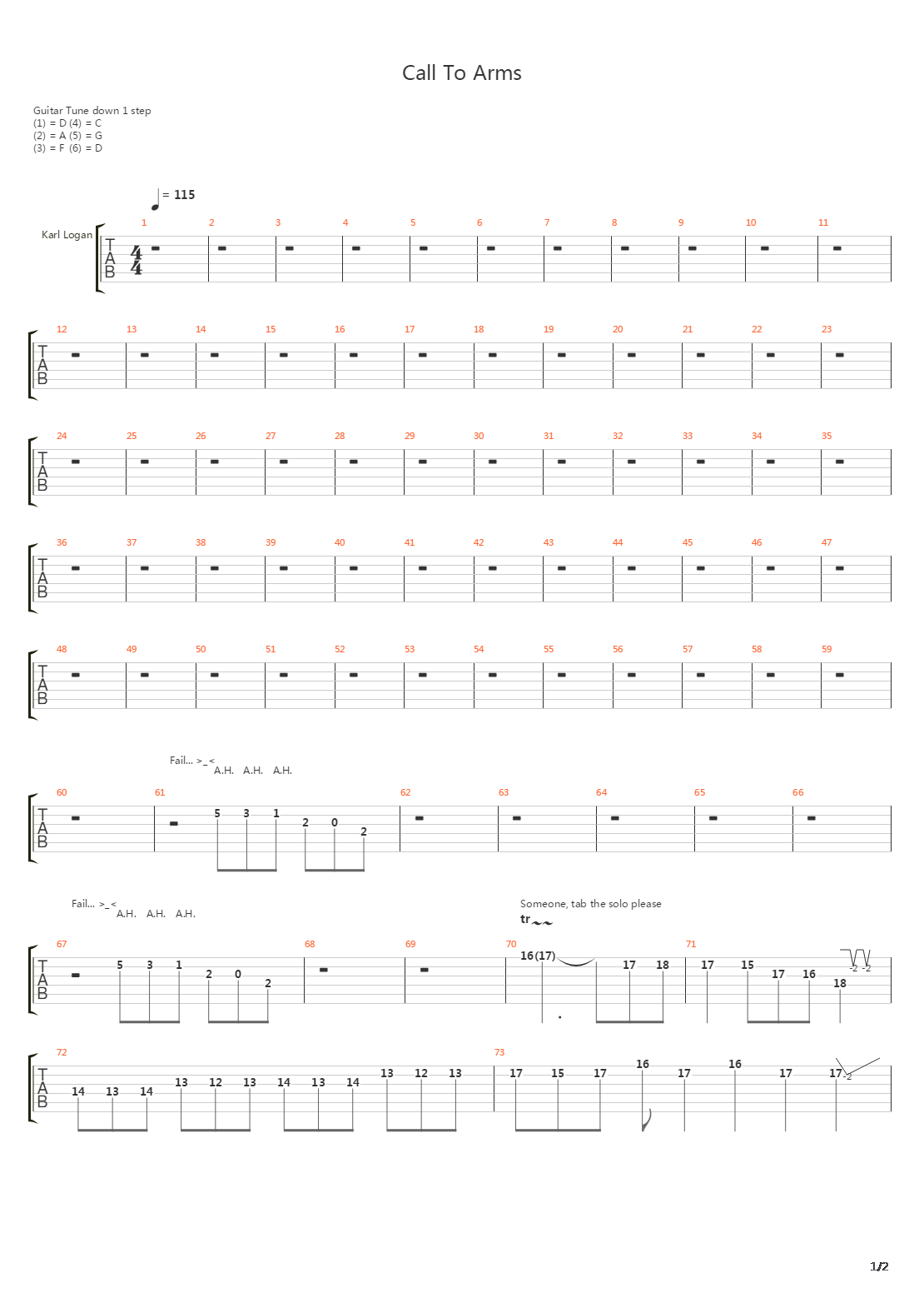 Call To Arms吉他谱