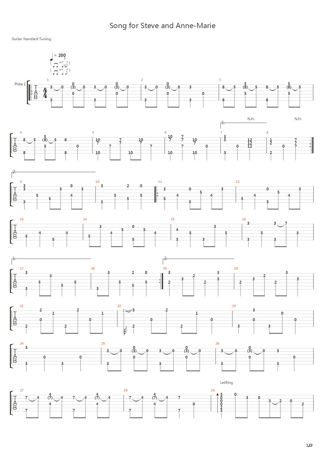 Song For Steve And Anne-Marie吉他谱