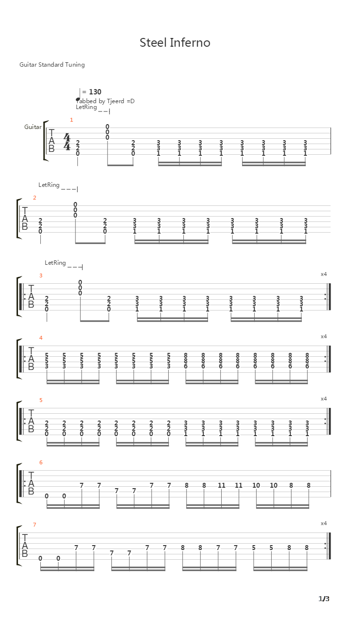 Steel Inferno Ver2吉他谱