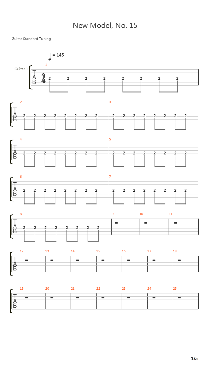 New Model, No. 15吉他谱
