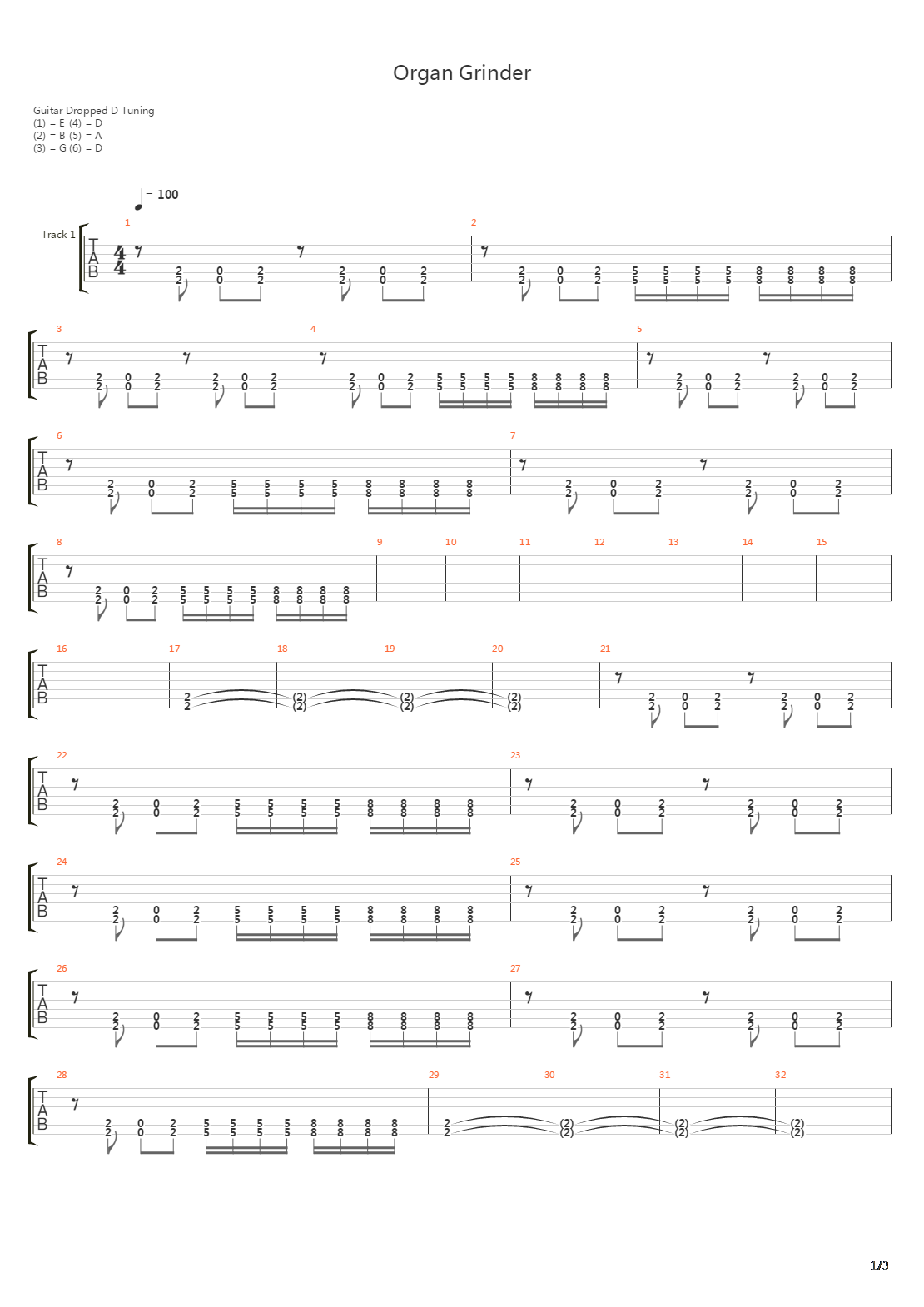 Organ Grinder吉他谱