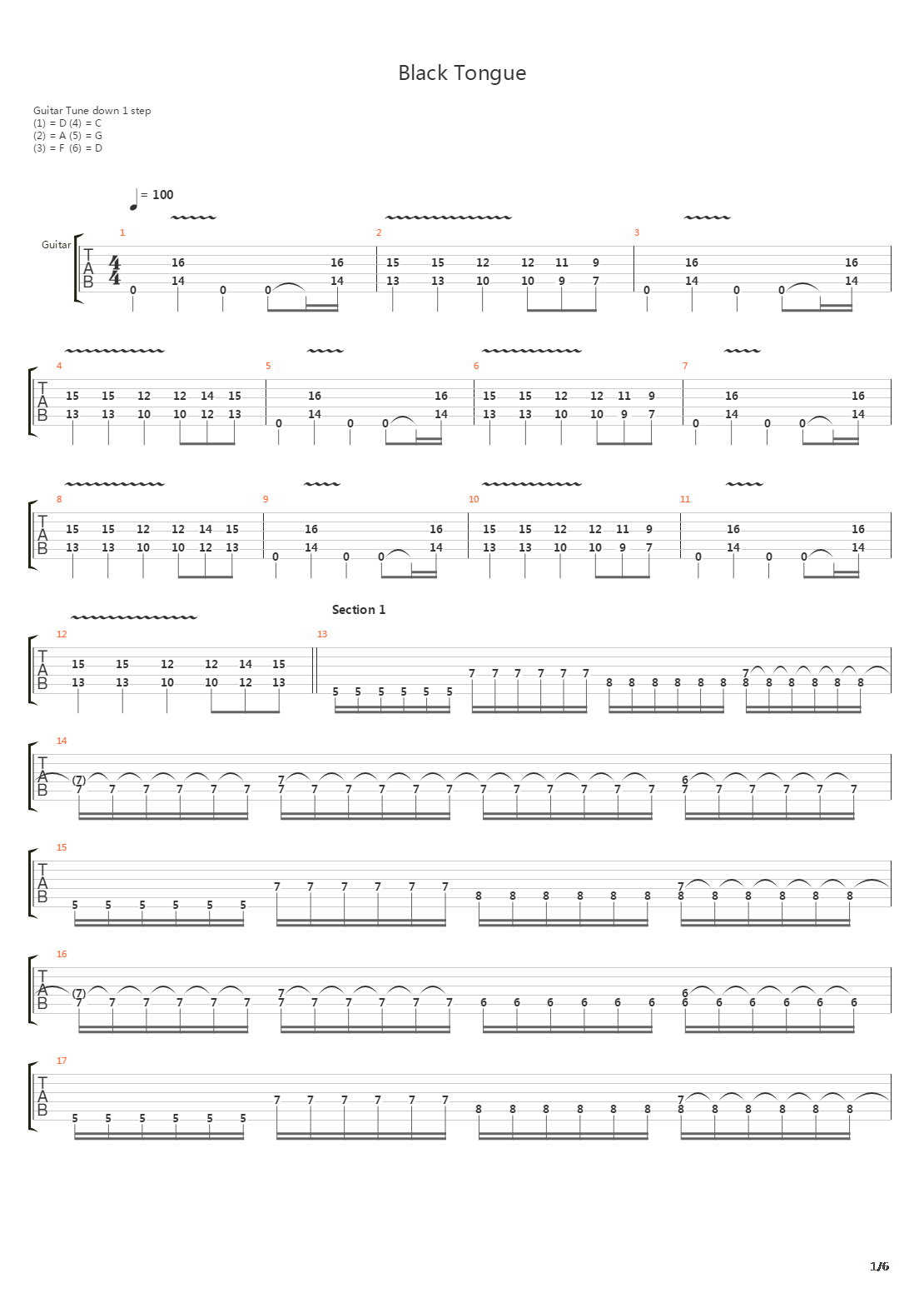 Black Tongue吉他谱