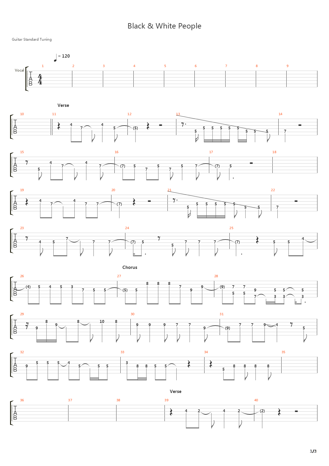 Black & White People吉他谱