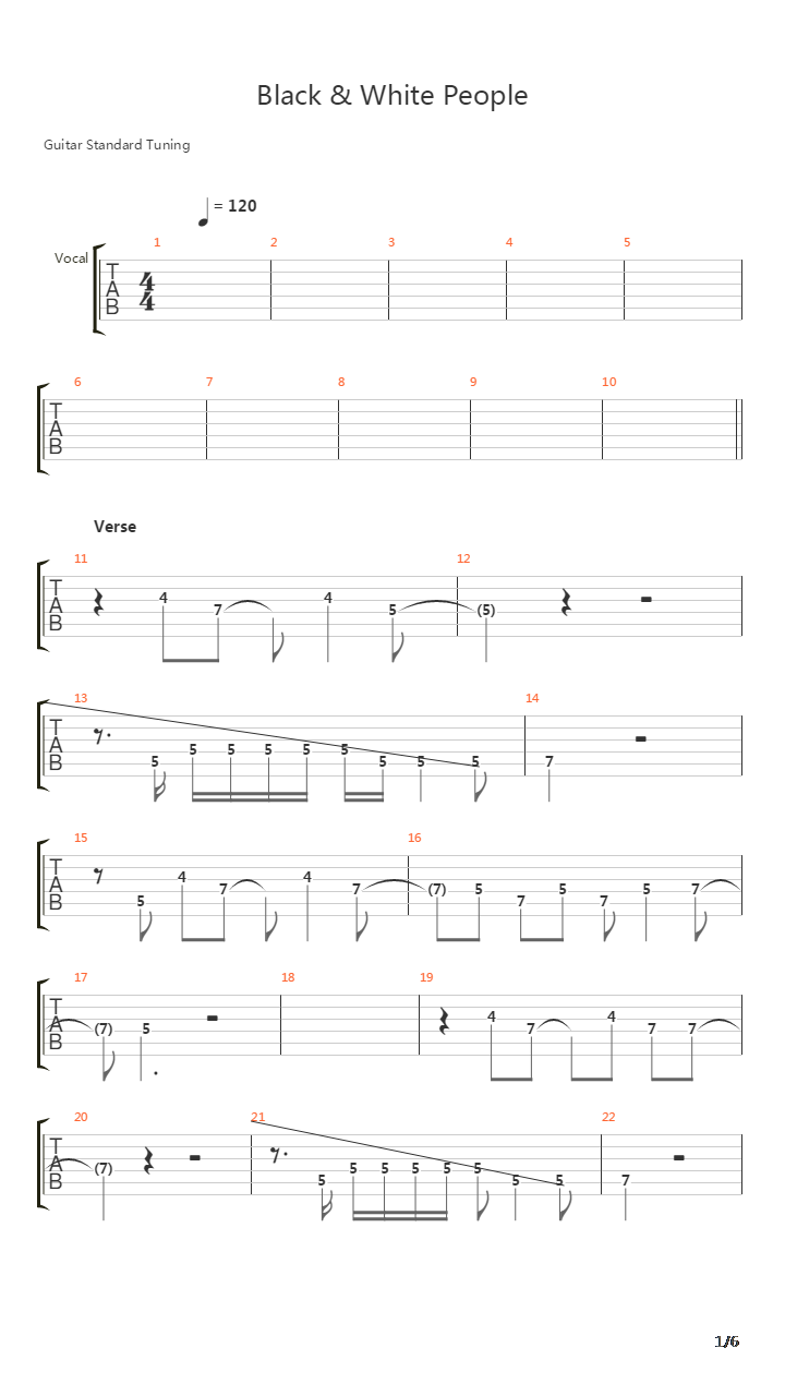 Black & White People吉他谱