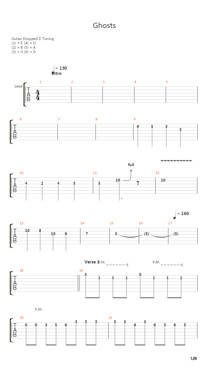 Ghosts吉他谱