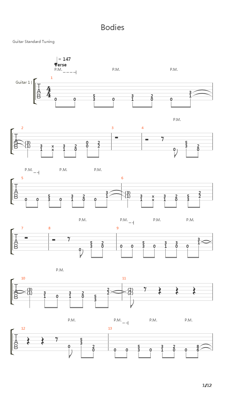 Bodies吉他谱