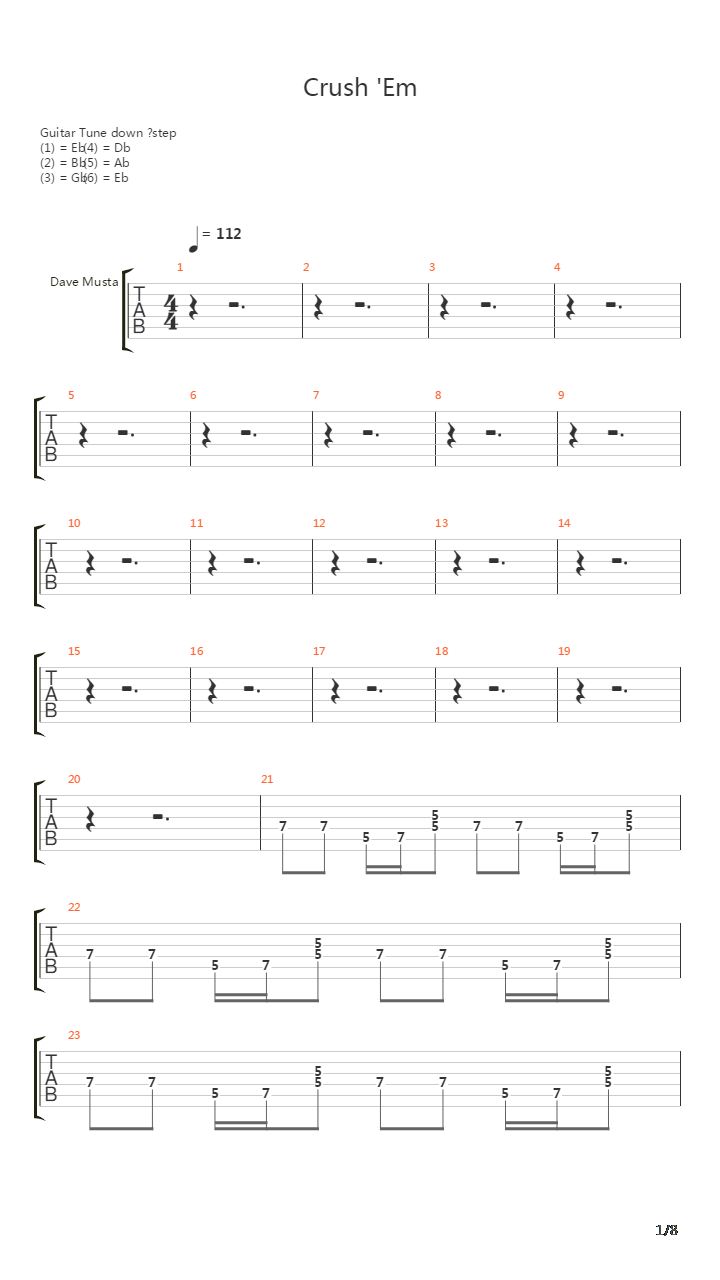 Crush 'Em吉他谱