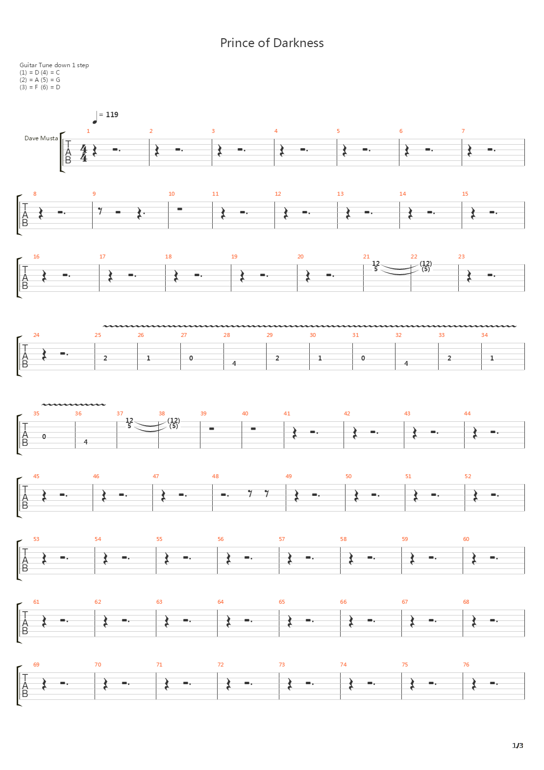 Prince Of Darkness吉他谱