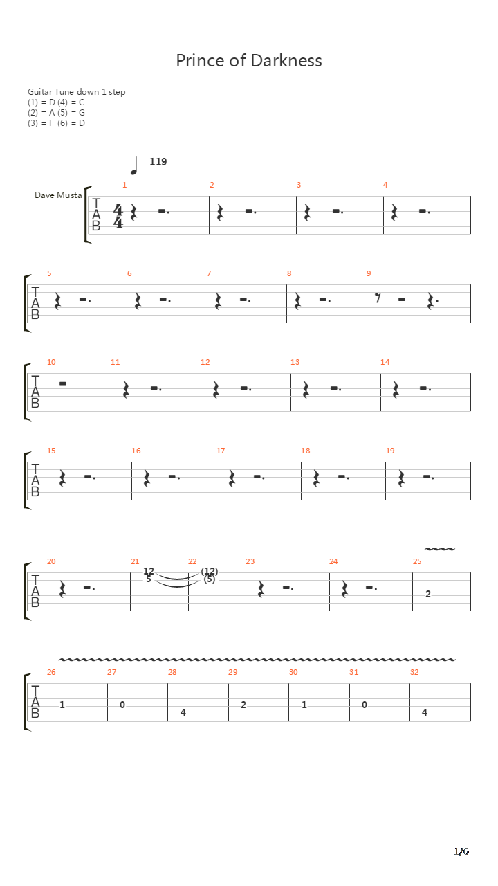 Prince Of Darkness吉他谱