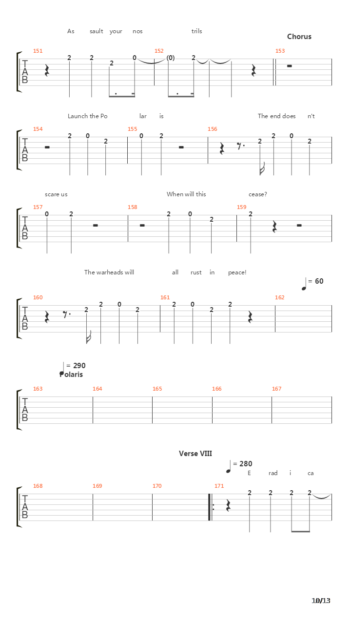 Rust In Peace... Polaris吉他谱