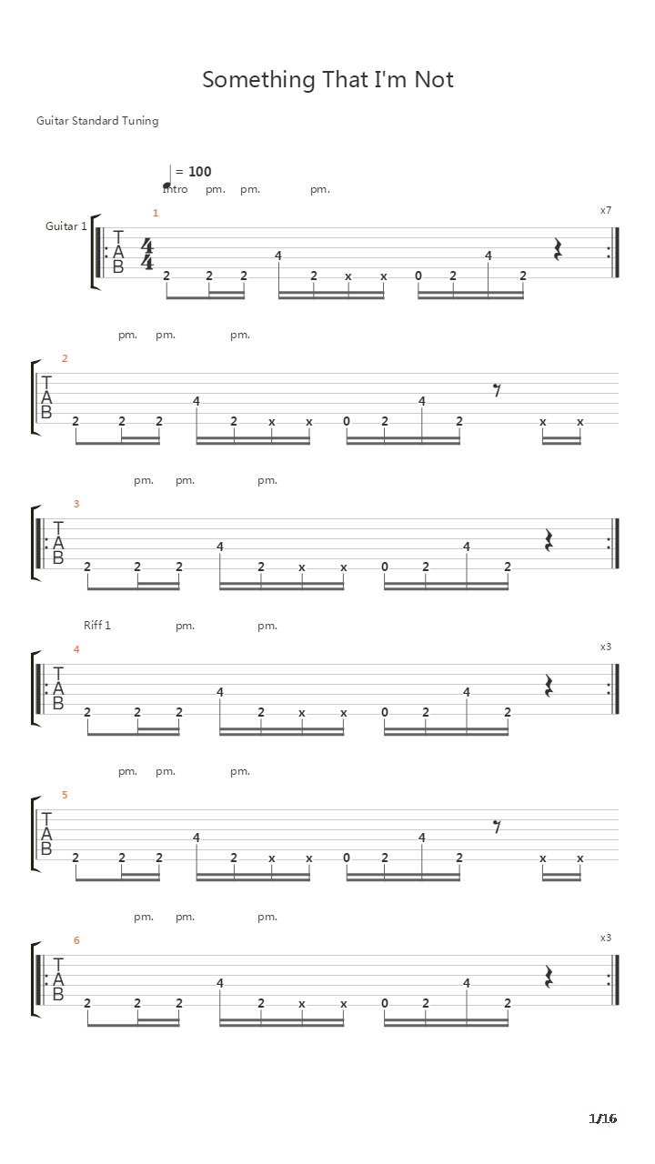 Something That I'm Not吉他谱