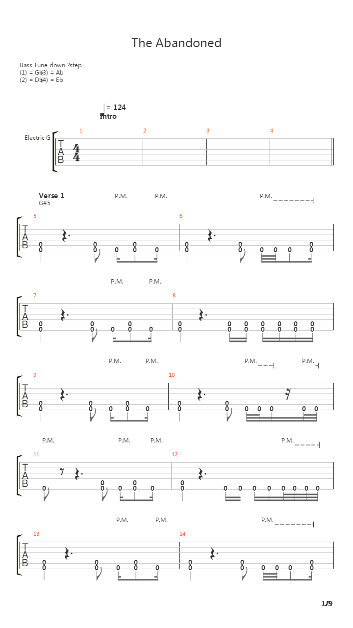The Abandoned Tab吉他谱