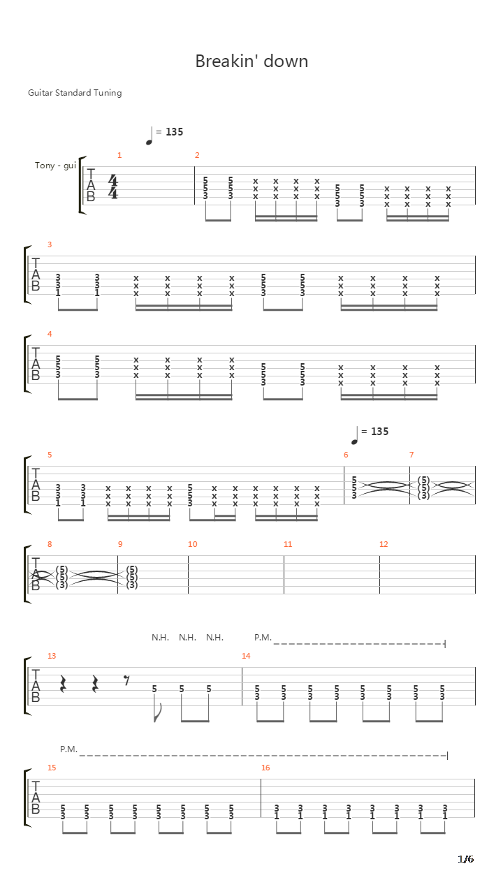 Breaking Down吉他谱