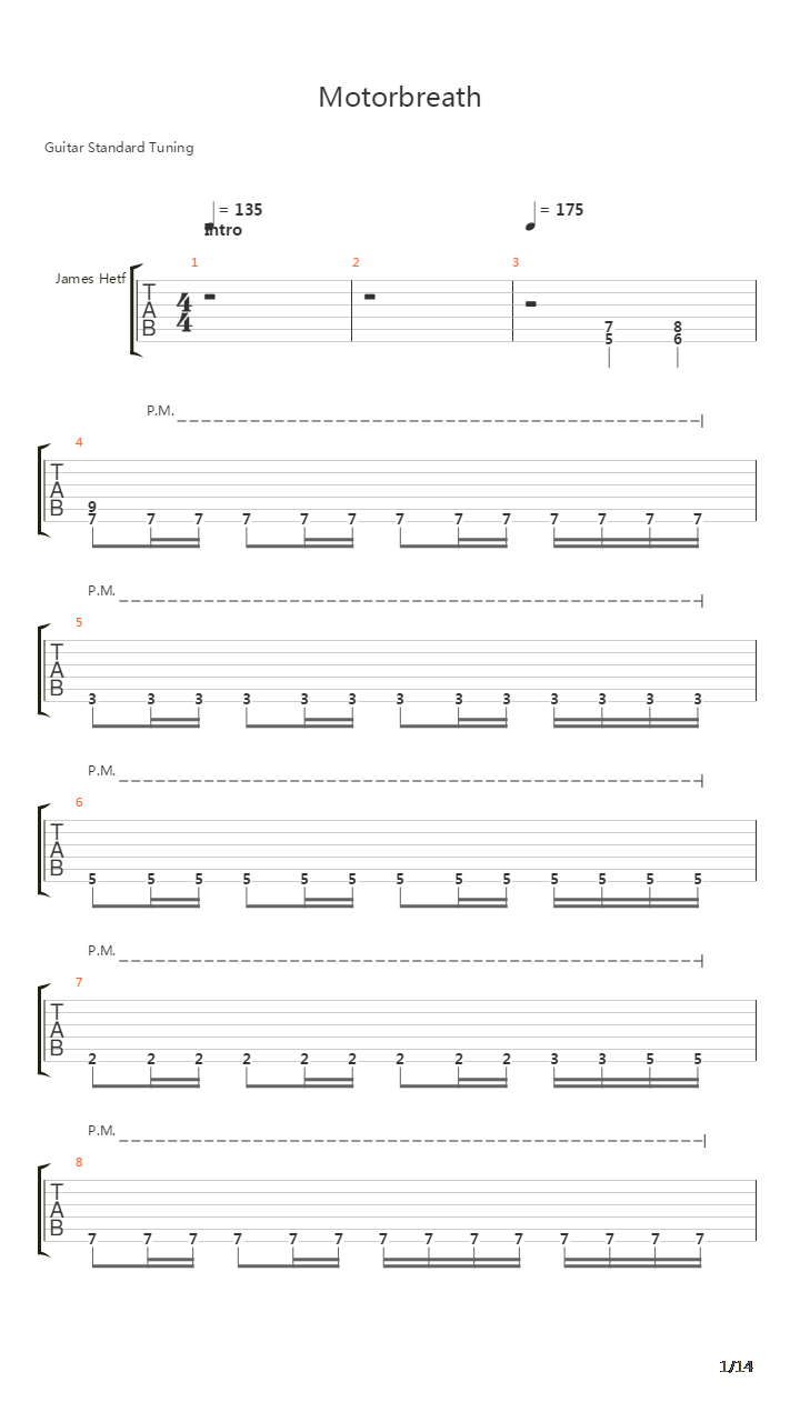Motorbreath吉他谱