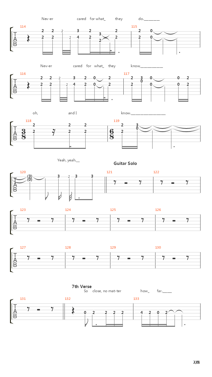 Nothing Else Matters (Custom Version吉他谱