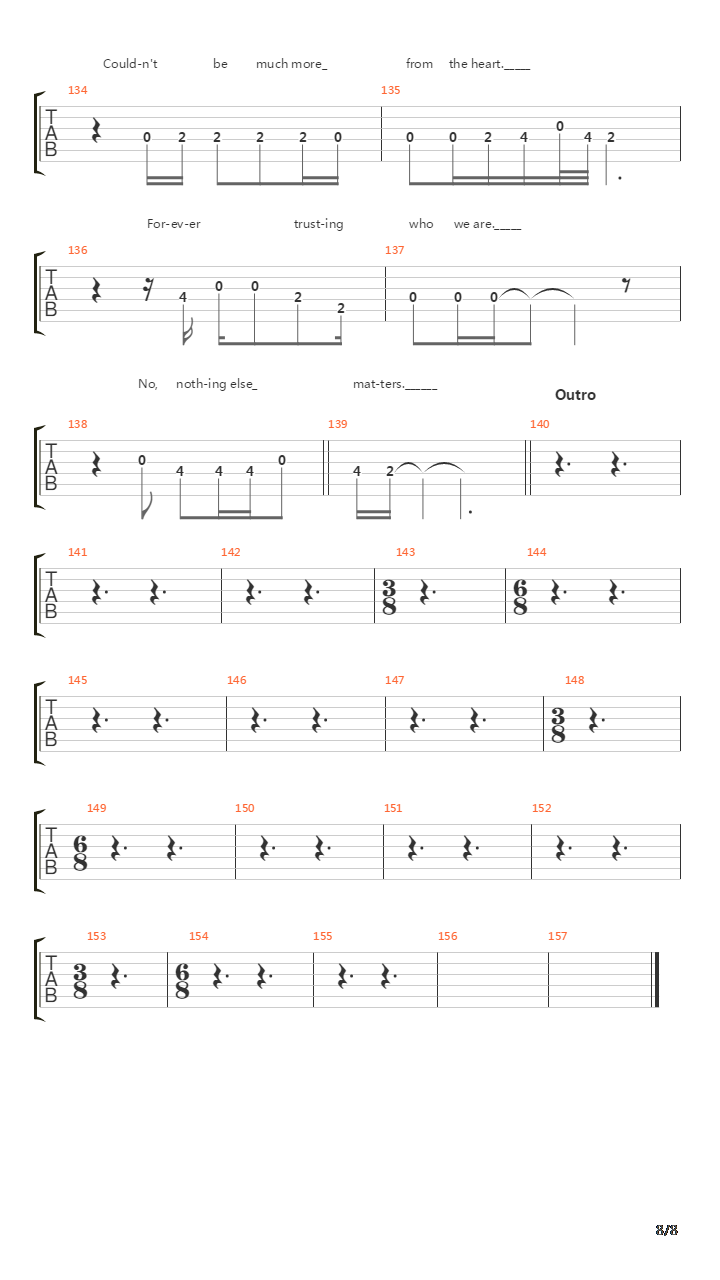 Nothing Else Matters (Custom Version吉他谱