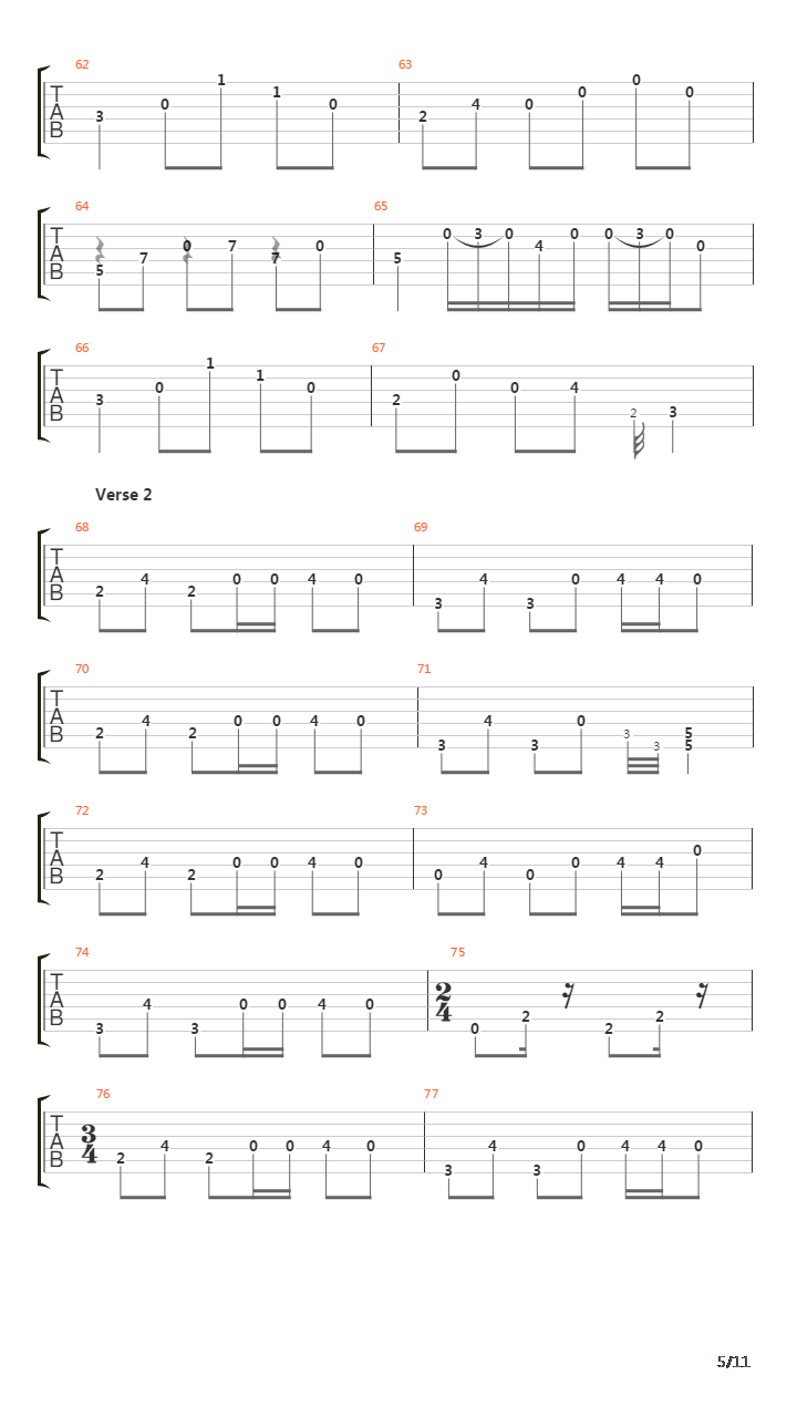 One吉他谱