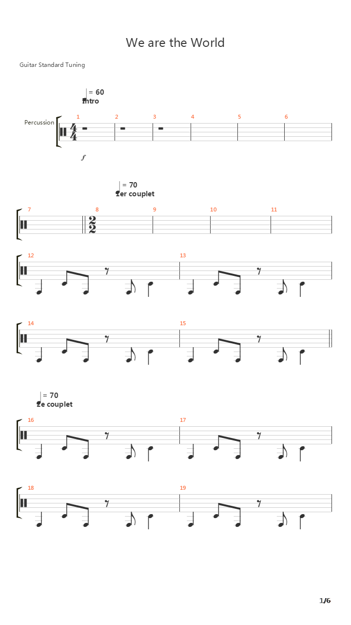 We Are The World吉他谱