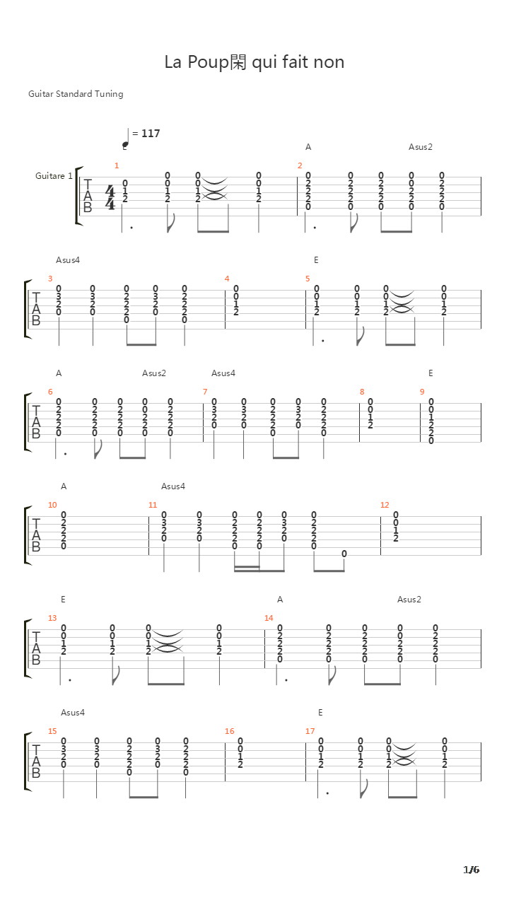 La Poupee Qui Fait Non吉他谱