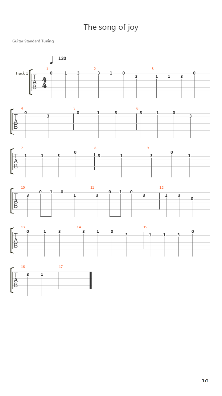 Song Of Joy吉他谱