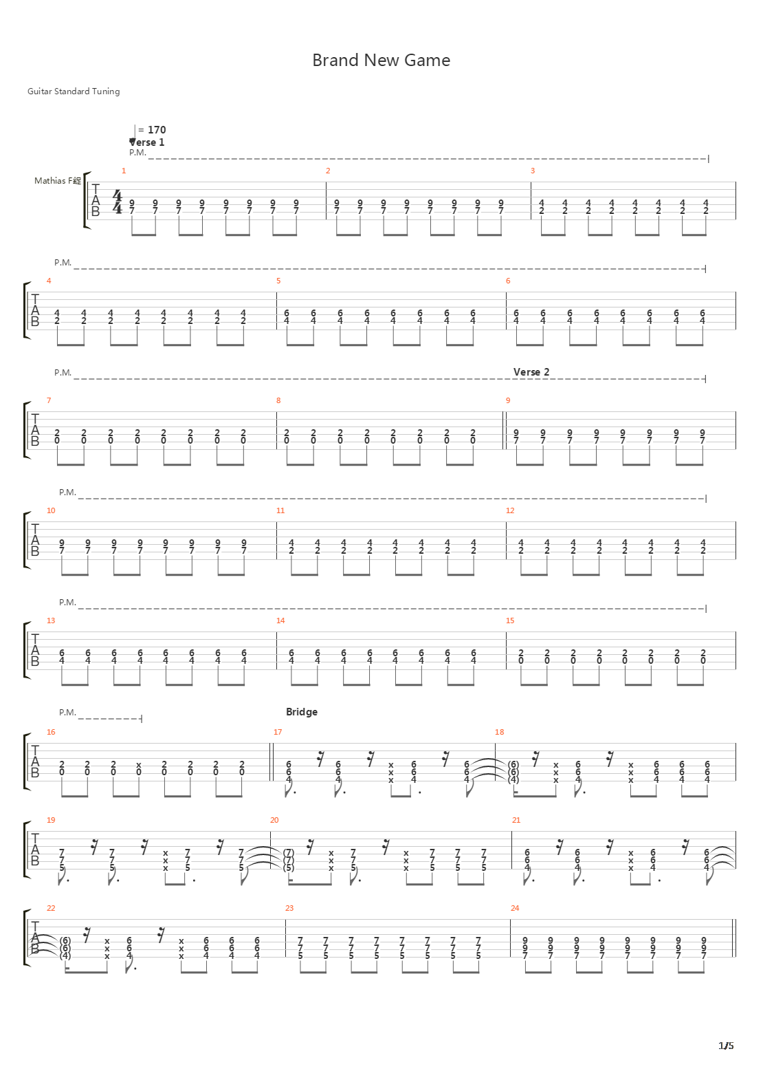 Brand New Game吉他谱