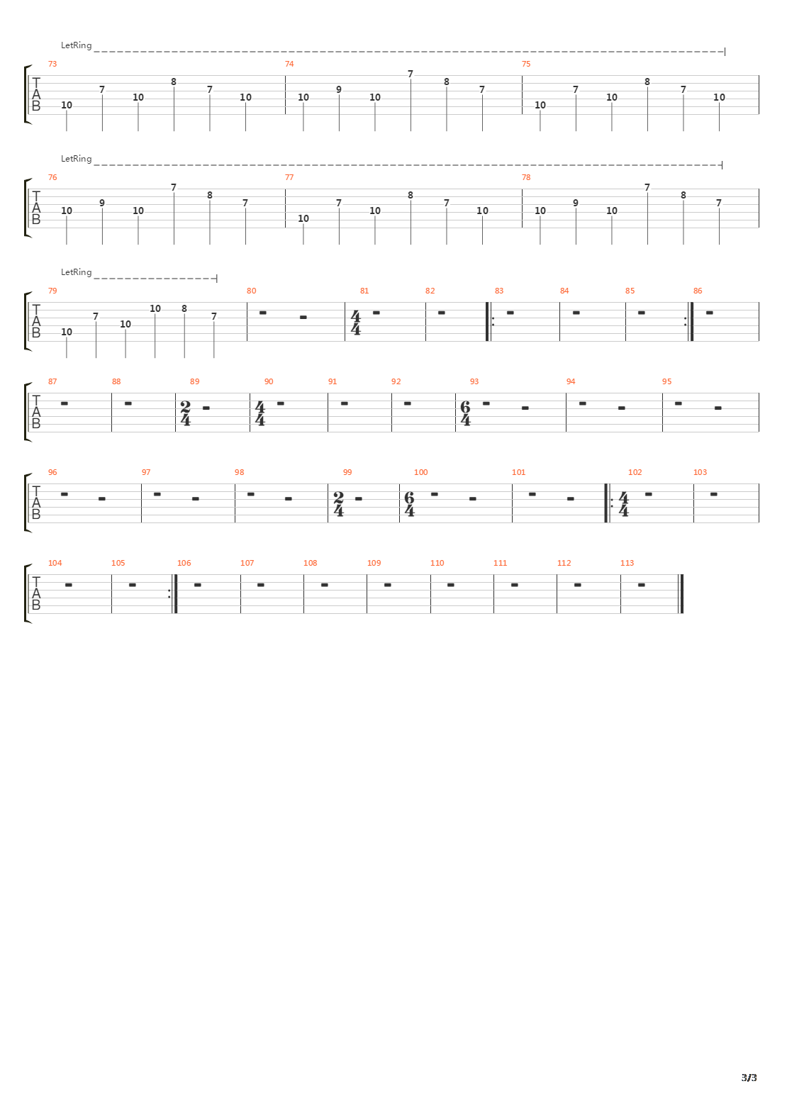 Difference Of Vengeance And Wrongs吉他谱