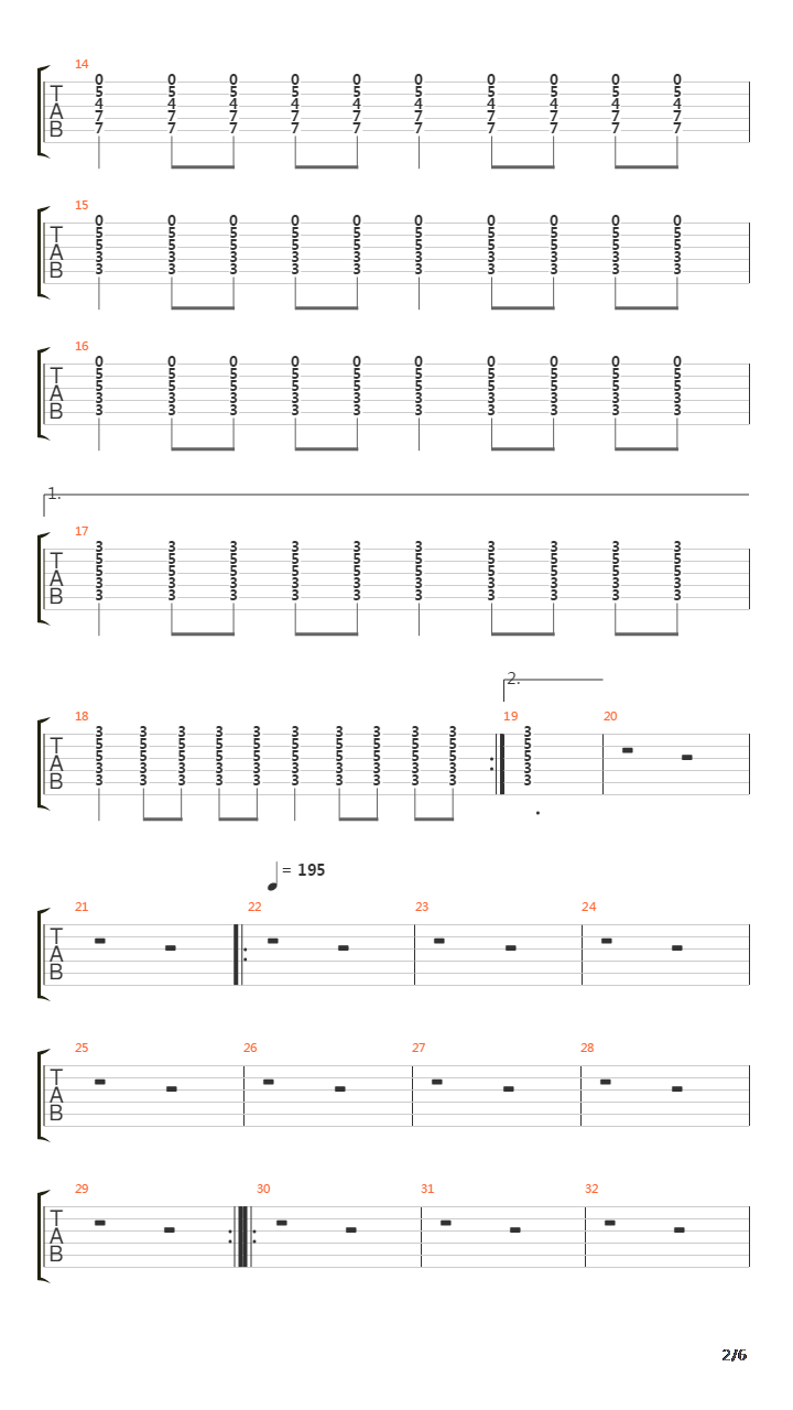 Difference Of Vengeance And Wrongs吉他谱