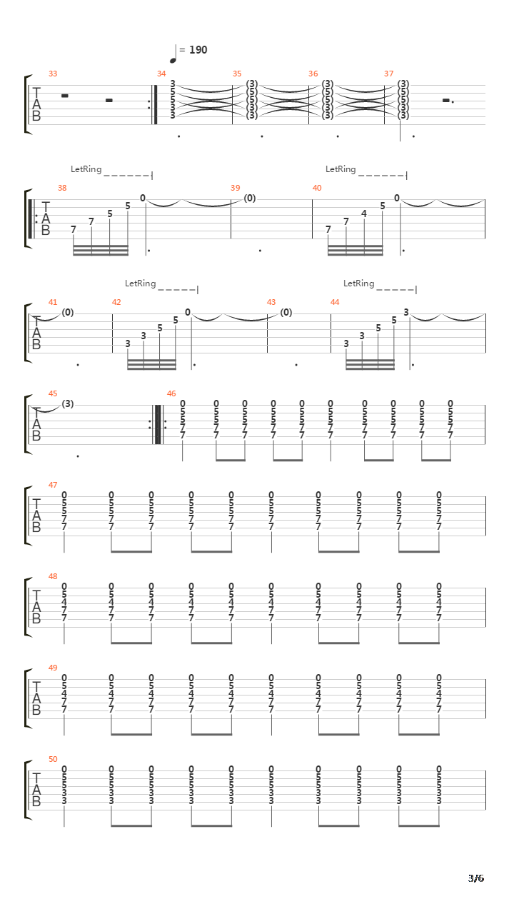 Difference Of Vengeance And Wrongs吉他谱